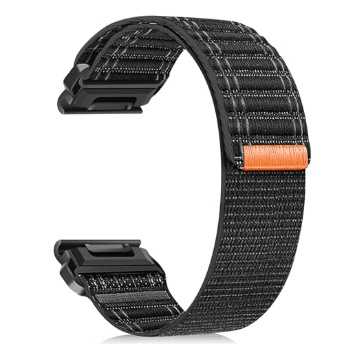 ZoRoll 26 mm QuickFit Armband für Garmin Enduro 3 / Fenix 8 51mm/7X/6X GPS/6X PRO/5X/5X Plus/5X GPS, Wellenmuster Nylon Sport Loop Ersatzarmband für Garmin Epix Pro/tactix 7 Pro - Schwarz ZoRoll 26 mm QuickFit Armband für Garmin Enduro 3 / Fenix 8 51mm/7X/6X GPS/6X PRO/5X/5X Plus/5X GPS, Wellenmuster Nylon Sport Loop Ersatzarmband für Garmin Epix Pro/tactix 7 Pro - Schwarz von ZoRoll