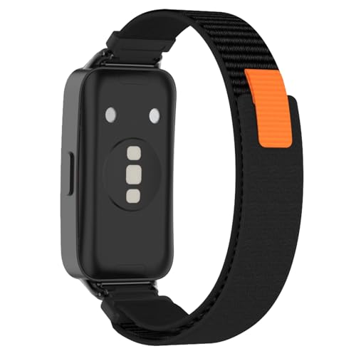 ZoRoll Armband Kompatibel mit Huawei Band 9, Elastisch Nylon Klettverschluss Ersatzarmband Kompatibel mit Huawei Band 9 - Schwarz von ZoRoll