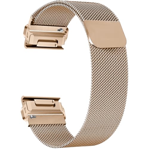 ZoRoll Armband QuickFit 20 mm Kompatibel mit Garmin Fenix 8 43mm/Fenix 7S Pro Solar/7S/6S/6S Pro/5S, Edelstahl Ersatzarmband Mesh Metall Uhrenarmband für Garmin Descent Mk3S/Mk2S - Roségold(S) von ZoRoll