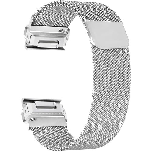 ZoRoll Armband QuickFit 22 mm Kompatibel mit Garmin Fenix E/Fenix 8 47mm/7 Pro/7/6 Pro/6, Edelstahl Ersatzarmband Mesh Metall Uhrenarmband für Garmin Tactix 8 47mm/Descent G2/Epix - Silber (S) von ZoRoll