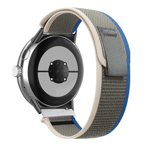 ZoRoll Armband für Google Pixel Watch 3 45 mm, Elastisch Nylon Klettverschluss Ersatzarmband Kompatibel mit Google Pixel Watch 3 45 mm - Blau&Grau von ZoRoll