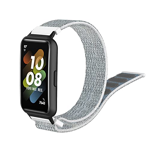 ZoRoll Armband für Huawei Band 7, Nylon Einstellbar Klettverschluss Ersatzarmband Sport Loop Soft Kompatibel mit Huawei Band 7 - Weiß von ZoRoll