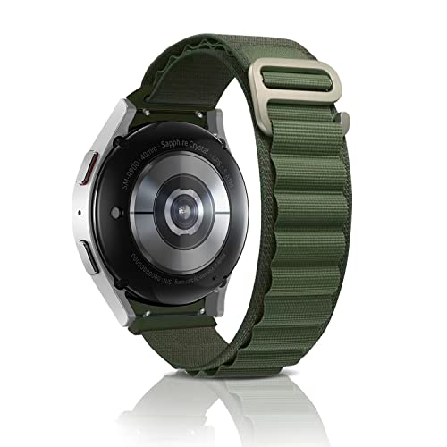 ZoRoll Armband für Samsung Galaxy Watch 6 Classic/Watch 6 / Watch 5 Pro/Watch 5 / Watch 4, 20mm Nylon G-Haken Einstellbar Ersatzarmband für Samsung Galaxy Watch 4 Classic - Grün von ZoRoll