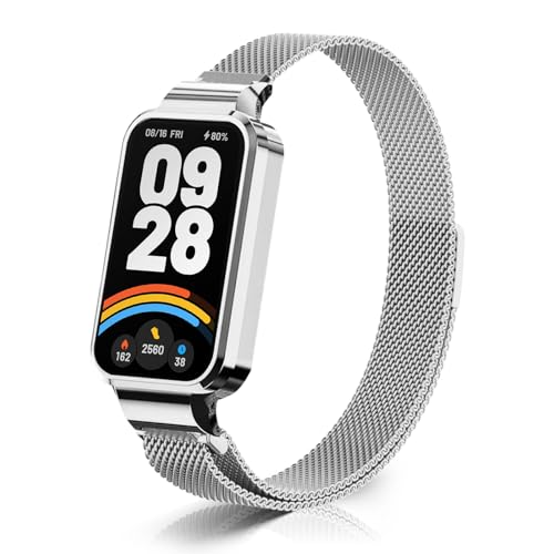 ZoRoll Armband für Xiaomi Smart Band 9 Active/Redmi Smart Band 3, Edelstahl Ersatzarmband Mesh Metall Uhrenarmband, Magnetisch Verstellbarer Ersatzband für Xiaomi Smart Band 9 Active - Silber ZoRoll Armband für Xiaomi Smart Band 9 Active/Redmi Smart Band 3, Edelstahl Ersatzarmband Mesh Metall Uhrenarmband, Magnetisch Verstellbarer Ersatzband für Xiaomi Smart Band 9 Active - Silber von ZoRoll