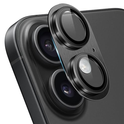 ZoRoll Kamera Schutzfolie Kompatibel mit iPhone 16/16 Plus, Metall Aluminium Panzerfolie HD Klar Anti-Kratzer 9H Härte Kamera Glass Schutzfolie Kompatibel mit iPhone 16/16 Plus - Schwarz ZoRoll Kamera Schutzfolie Kompatibel mit iPhone 16/16 Plus, Metall Aluminium Panzerfolie HD Klar Anti-Kratzer 9H Härte Kamera Glass Schutzfolie Kompatibel mit iPhone 16/16 Plus - Schwarz von ZoRoll