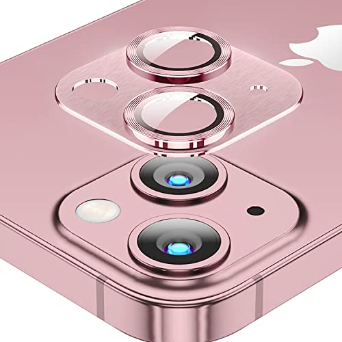 ZoRoll Kamera Schutzfolie Kompatibel mit iPhone 13/13 Mini, Metall Aluminium Panzerfolie HD Klar Anti-Kratzer 9H Härte Kamera Glass Schutzfolie Kompatibel mit iPhone 13/13 Mini - Rosa von ZoRoll