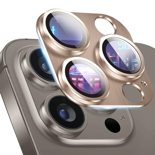 ZoRoll Kamera Schutzfolie Kompatibel mit iPhone 15 Pro /15 Pro Max, Metall Aluminium Panzerfolie HD Klar Anti-Kratzer 9H Härte Kamera Glass Schutzfolie für iPhone 15 Pro /iPhone 15 Pro Max - Gold ZoRoll Kamera Schutzfolie Kompatibel mit iPhone 15 Pro /15 Pro Max, Metall Aluminium Panzerfolie HD Klar Anti-Kratzer 9H Härte Kamera Glass Schutzfolie für iPhone 15 Pro /iPhone 15 Pro Max - Gold von ZoRoll
