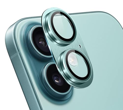 ZoRoll Kamera Schutzfolie Kompatibel mit iPhone 16/16 Plus, Metall Aluminium Panzerfolie HD Klar Anti-Kratzer 9H Härte Kamera Glass Schutzfolie Kompatibel mit iPhone 16/16 Plus - Grün von ZoRoll