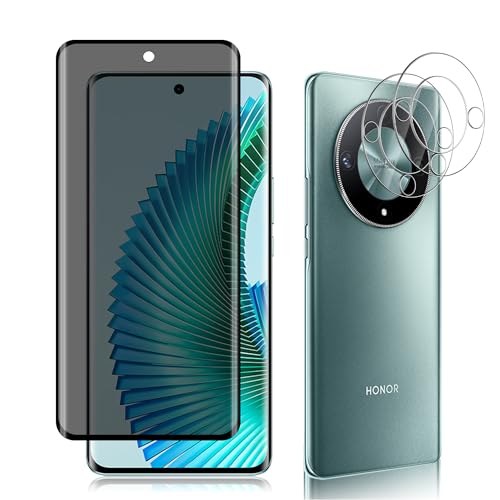 ZoRoll Privacy Schutzfolie [1 + 2 Stück] Kompatibel mit Honor Magic6 Lite + Kamera Panzerglasfolie, [9H-Härte] Anti-Spy Displayschutzfolie Kompatibel mit Honor Magic 6 Lite von ZoRoll