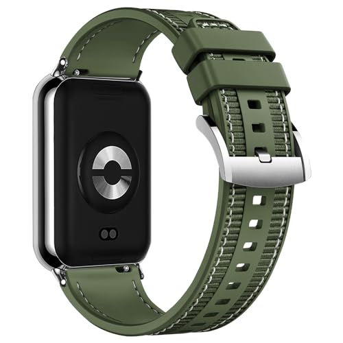 ZoRoll Silikon Armband Kompatibel mit Xiaomi Redmi Watch 5/Watch 4, Weich Wasserdicht Einstellbar Geflochtenes Nylon Silikon Ersatzband Kompatibel mit Xiaomi Mi Band 9 Pro/Band 8 Pro - Grün von ZoRoll