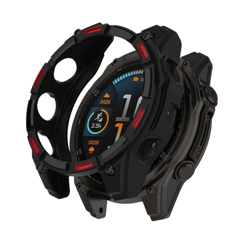 ZoRoll TPU Hülle für Garmin Fenix 8 47mm, Anti-Drop-Schutzabdeckung, Weiches Silikon Schutzhülle, Kompatibel mit Garmin Fenix 8 47mm - Schwarz Rot ZoRoll TPU Hülle für Garmin Fenix 8 47mm, Anti-Drop-Schutzabdeckung, Weiches Silikon Schutzhülle, Kompatibel mit Garmin Fenix 8 47mm - Schwarz Rot von ZoRoll