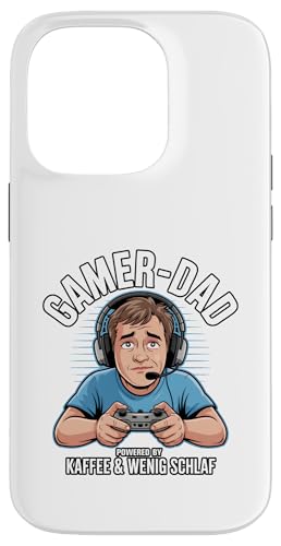 Gamer Dad - Powered by Kaffee & Wenig Schlaf Hülle für iPhone 14 Pro von Zocker Kaffee Club