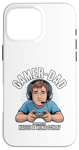 Gamer Dad - Powered by Kaffee & Wenig Schlaf Hülle für iPhone 16 Pro Max Gamer Dad - Powered by Kaffee & Wenig Schlaf Hülle für iPhone 16 Pro Max von Zocker Kaffee Club