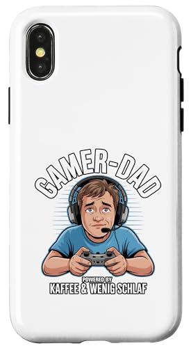 Gamer Dad - Powered by Kaffee & Wenig Schlaf Hülle für iPhone X/XS von Zocker Kaffee Club