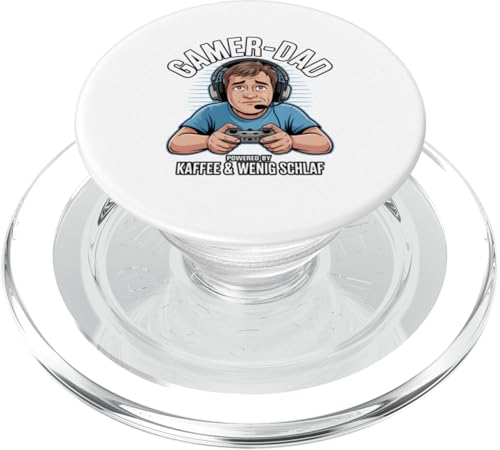 Gamer Dad - Powered by Kaffee & Wenig Schlaf PopSockets PopGrip für MagSafe von Zocker Kaffee Club