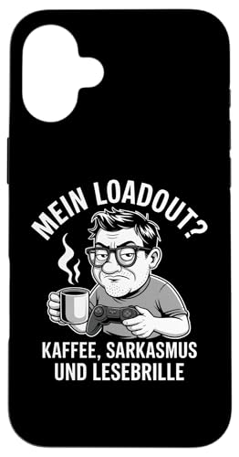 Mein Loadout: Kaffee Sarkasmus Lesebrille – Lustig & Nerdig Hülle für iPhone 16 Plus Mein Loadout: Kaffee Sarkasmus Lesebrille – Lustig & Nerdig Hülle für iPhone 16 Plus von Zocker Kaffee Club