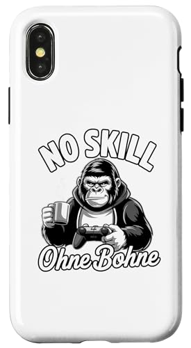 No Skill Ohne Bohne – Lustiger Gaming Kaffee Spruch Hülle für iPhone X/XS von Zocker Kaffee Club