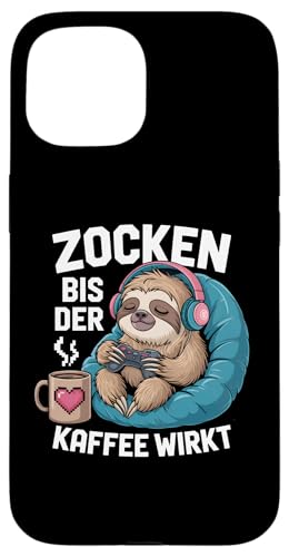 Zocken bis der Kaffee wirkt – Lustiges Gamer Kaffee Design Hülle für iPhone 15 von Zocker Kaffee Club