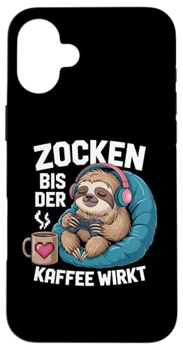Zocken bis der Kaffee wirkt – Lustiges Gamer Kaffee Design Hülle für iPhone 16 Plus von Zocker Kaffee Club
