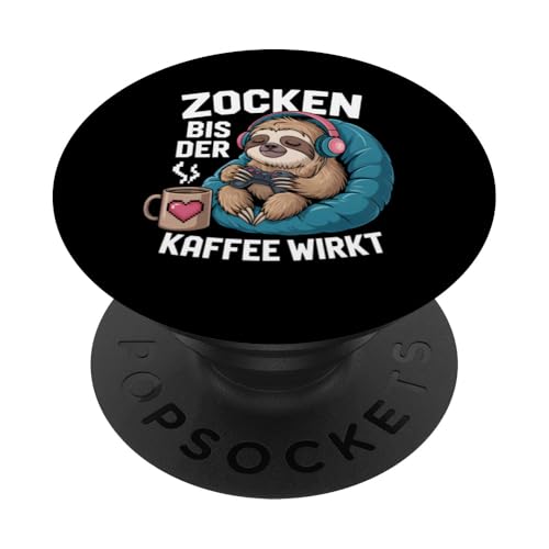 Zocken bis der Kaffee wirkt – Lustiges Gamer Kaffee Design PopSockets Klebender PopGrip Zocken bis der Kaffee wirkt – Lustiges Gamer Kaffee Design PopSockets Klebender PopGrip von Zocker Kaffee Club
