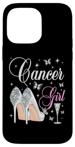 Krebs Mädchen Geburtstag Party Sternzeichen High Heels Schmetterlinge Hülle für iPhone 14 Pro Max von Zodiac Birthday Team