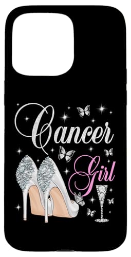 Krebs Mädchen Geburtstag Party Sternzeichen High Heels Schmetterlinge Hülle für iPhone 15 Pro Max von Zodiac Birthday Team