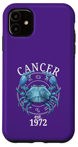 Sternzeichenkrebs Geboren 1972 Hülle für iPhone 11 von Zodiac Calendar Cancer