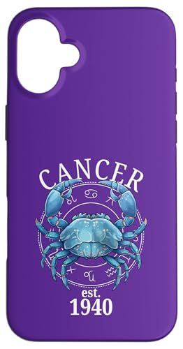 Sternzeichenkrebs Geboren im Jahr 1940 Hülle für iPhone 16 Plus Sternzeichenkrebs Geboren im Jahr 1940 Hülle für iPhone 16 Plus von Zodiac Calendar Cancer