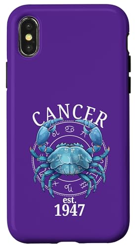 Sternzeichenkrebs Geboren im Jahr 1947 Hülle für iPhone X/XS Sternzeichenkrebs Geboren im Jahr 1947 Hülle für iPhone X/XS von Zodiac Calendar Cancer