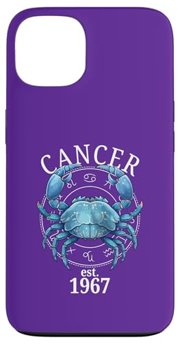 Sternzeichenkrebs Geboren im Jahr 1967 Hülle für iPhone 13 von Zodiac Calendar Cancer