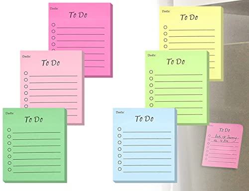 ZoeTekway 6 Packung 9 X 7,5 cm To Do Liste Haftnotizen Klebezettel Notizzettel Notizblock für Zuhause Schule(300 Blätter) von ZoeTekway