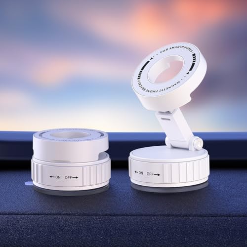 Zoegneer Magnetische Handyhalterung für den automatischen Gebrauch, leicht, tragbar mit flexiblen Positionierungsoptionen (weiß) von Zoegneer