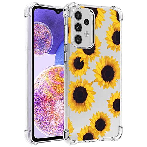 Zoeirc Hülle für Galaxy A23 Hülle, Samsung A23 SM-A235M Klare Hülle für Mädchen Frauen, Weiches TPU Stoßfest Schutzhülle Transparent Case Cover für Samsung Galaxy A23 4G (Sonnenblume) von Zoeirc