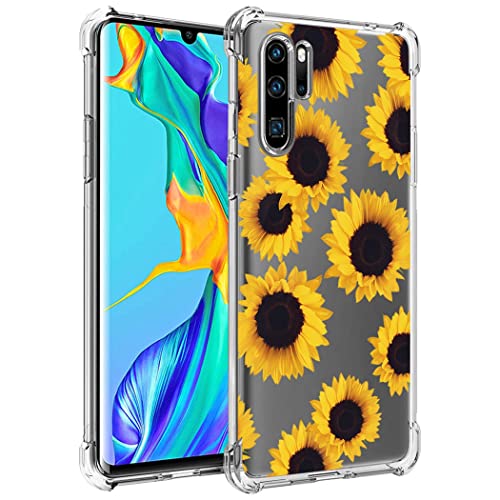 Zoeirc Hülle für Huawei P30 Pro VOG-L29 VOG-L04 Klar Hülle für Mädchen Frauen, Weich TPU Stoßfest Schutzhülle Transparent Case Cover für Huawei P30 Pro (Sonnenblume) von Zoeirc