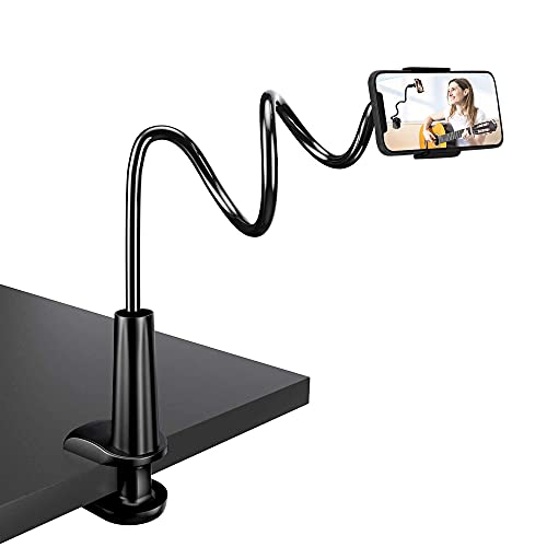 Zoeley Handy Halter, Handy Halterung Schwanenhals Flexible Arm Ständer Bett für iPhone 12 Mini 12 Pro Max 11 Pro XS Max XR X 8 7 6S Plus,Samsung S10 S9 S8 S7,4-6,5''Smartphone (Schwarz) von Zoeley