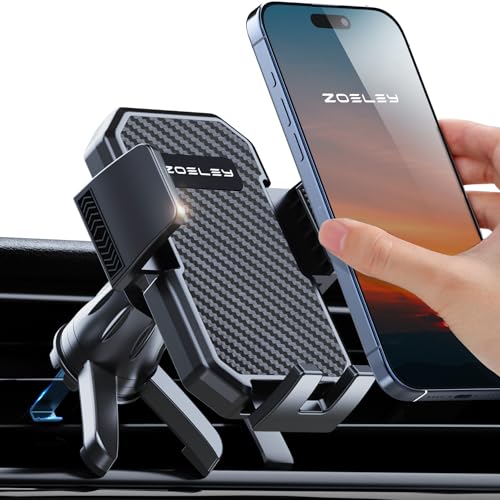 Zoeley Handyhalterung Auto, Handy Halterung Auto Lüftung Hakenclip Beine Doppelte Unterstützung Super Stabil 360°Drehung Handyhalter Auto für iPhone Samsung Huawei Xiaomi von 4.0''- 7.2'' Smartphones von Zoeley
