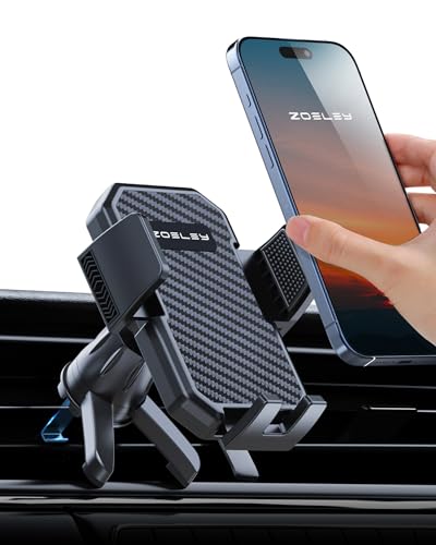Zoeley Handyhalterung Auto, Handyhalter Auto Lüftung Hakenclip Beine Doppelte Unterstützung Super Stabil 360°Drehung Handyhalter Auto für iPhone Samsung Huawei Xiaomi von 4.0''- 7.2'' Smartphones von Zoeley