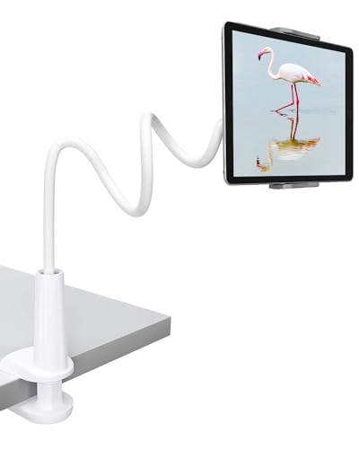Zoeley Tablet Halter, Schwanenhals Tablet Halterung Verstellbarer Arm Flexibler Multi Angle Lazy Handyhalter (Weiß) von Zoeley
