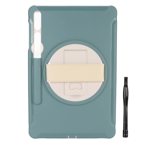 Protective Case for Galaxy Tab S9 X810 S7 S7FE S8, Shockproof Rugged Cover, Protective Cover, with Kickstand Hand Strap Stylus Holder, Pink (Green) von Zoeyilan