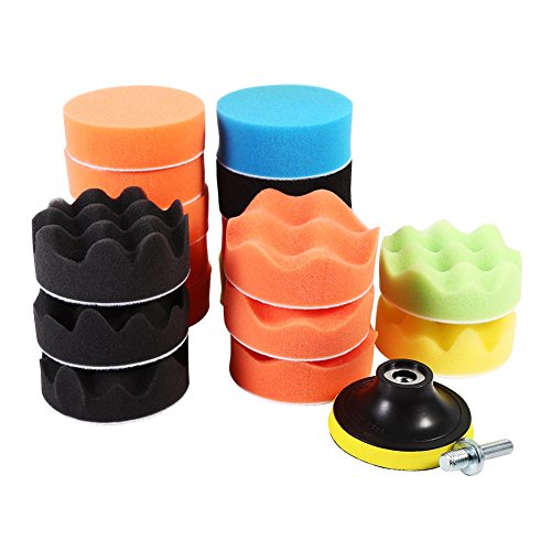 19 Stück 3 "Schwamm Buff Polier kissen Set für Auto polierer & Wachsen (M10 Bohr adapter) von Zohisin