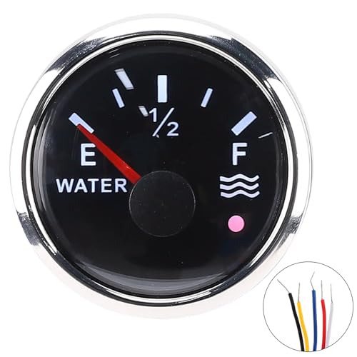 52 mm 2 Zoll Wasserstandsanzeigen 9 32 V DC Smart Alarm für Marine Boat RV 0 190OHM Europäischer Sensor 316 Edelstahl -ABS und PC -Materialien wasserdichte Anti -Nebel -Flamme (Schwarz) von Zohisin