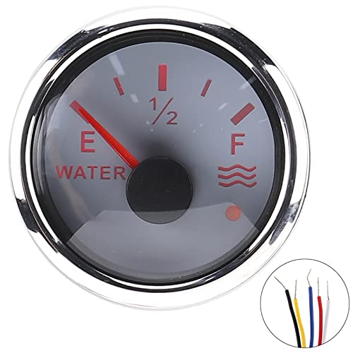 52 mm 2 Zoll Wasserstandsanzeigen 9 32 V DC Smart Alarm für Marine Boat RV 0 190OHM Europäischer Sensor 316 Edelstahl -ABS und PC -Materialien wasserdichte Anti -Nebel -Flamme (Weiß) von Zohisin