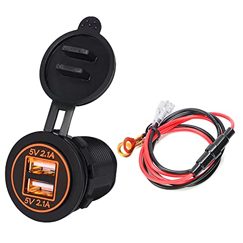 Wasserdicht 4 2A Doppelblende USB -Mobiltelefonladegerät für Auto -Motorradboot und mehr mit DC12 24 -V -Eingang aus ABS -Material hoher und niedrig temperaturbeständiger (DC12~24V) von Zohisin