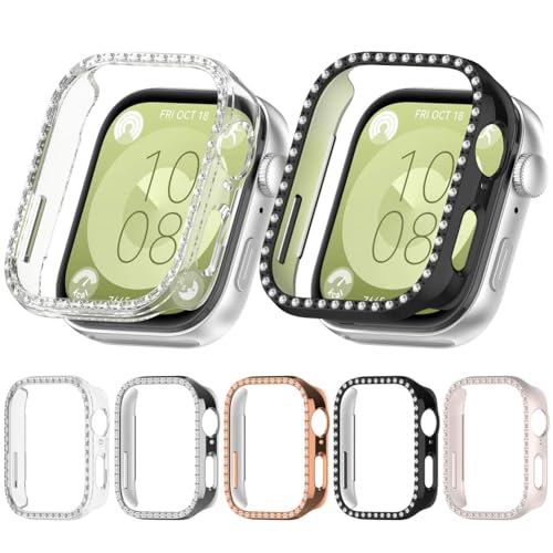 Zohmuly 5 Stück Schutzhülle kompatibel für Huawei Watch Fit 3,Bling Einreihigem Diamant Hohl Ersatzgehäuse mit Stoßfeste Harter PC-Stoßfänger für Huawei Watch Fit3 Zohmuly 5 Stück Schutzhülle kompatibel für Huawei Watch Fit 3,Bling Einreihigem Diamant Hohl Ersatzgehäuse mit Stoßfeste Harter PC-Stoßfänger für Huawei Watch Fit3 von Zohmuly