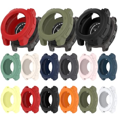 Zohmuly Schutz Case Kompatibel mit Garmin Instinct E 40mm Armbanduhr Schutzhülle, Stoßfest Silikon Gehäuse Hülle für Garmin InstinctE 40mm Smartwatch Schutz, Watch Schutz Zubehör Set von Zohmuly