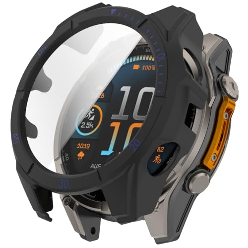Zohmuly Schutzhülle Kompatibel mit Garmin Tactix 8 AMOLED 47mm, PC Ultradünne HD Hartglas Glas Kratzfest Rundum Displayschutz für Garmin Tactix8 AMOLED 47mm Case von Zohmuly