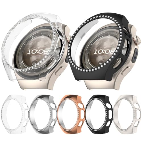 Zohmuly Schutzhülle kompatibel für Huawei Watch 5 46MM,Bling Einreihigem Diamant Hohl Ersatzgehäuse mit Stoßfeste Harter PC-Stoßfänger für Huawei Watch 5 46mm Zohmuly Schutzhülle kompatibel für Huawei Watch 5 46MM,Bling Einreihigem Diamant Hohl Ersatzgehäuse mit Stoßfeste Harter PC-Stoßfänger für Huawei Watch 5 46mm von Zohmuly