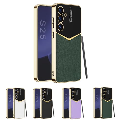 ZollernX Samsung Galaxy S25 Hülle – Premium Hardcase – Kratzfest & Stoßfest – Dünnes, edles Design mit Gold-Akzenten – Handyhülle für Damen & Herren – Luxus-Schutzhülle (3-Dunkelgrün) von ZollernX