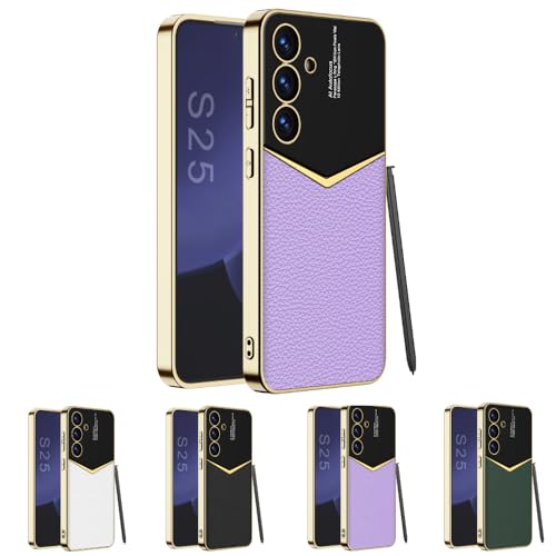 ZollernX Samsung Galaxy S25 Hülle – Premium Hardcase – Kratzfest & Stoßfest – Dünnes, edles Design mit Gold-Akzenten – Handyhülle für Damen & Herren – Luxus-Schutzhülle (4-Lila) von ZollernX