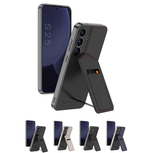 ZollernX für Samsung Galaxy S25 Hülle – Premium Hardcase mit Kartenfach – Kratzfest & Stoßfest – Dünn - Handyhülle - Case Hard - Hardcase - Handytasche – Stoßfest (3-Carbonfaser-Muster) von ZollernX